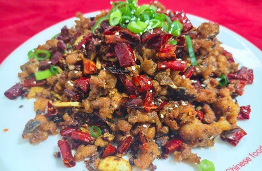 Frango Frito com Pimenta de Sichuan